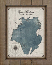 Load image into Gallery viewer, Lake Moultrie South Carolina Map Design - Board Mounted Canvas Print
