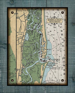 Murrells Inlet South Carolina Nautical Chart - Board Mounted Canvas Print