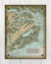 Load image into Gallery viewer, Sea Islands South Carolina Nautical Chart - Board Mounted Canvas Print
