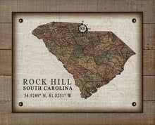 Load image into Gallery viewer, Rock Hill South Carolina Vintage Design - Board Mounted Canvas Print
