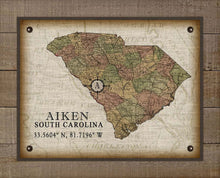 Load image into Gallery viewer, Aiken South Carolina Vintage Design - Board Mounted Canvas Print
