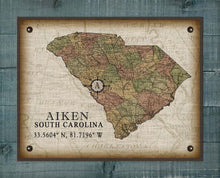 Load image into Gallery viewer, Aiken South Carolina Vintage Design - Board Mounted Canvas Print
