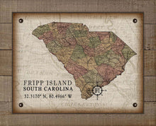 Load image into Gallery viewer, Fripp Island South Carolina Vintage Design - Board Mounted Canvas Print
