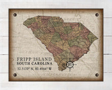 Load image into Gallery viewer, Fripp Island South Carolina Vintage Design - Board Mounted Canvas Print
