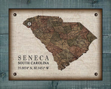 Load image into Gallery viewer, Seneca South Carolina Vintage Design - Board Mounted Canvas Print
