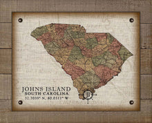 Load image into Gallery viewer, St Johns Island South Carolina Vintage Design - Board Mounted Canvas Print
