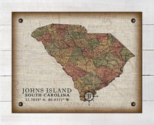 Load image into Gallery viewer, St Johns Island South Carolina Vintage Design - Board Mounted Canvas Print
