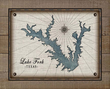 Load image into Gallery viewer, Lake Fork Texas Map Design - Board Mounted Canvas Print
