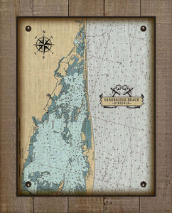 Sandbridge Beach Virginia Nautical Chart - Board Mounted Canvas Print