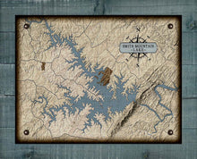 Load image into Gallery viewer, Smith Mountain Lake Virginia Map - Board Mounted Canvas Print
