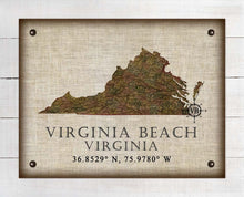 Load image into Gallery viewer, Virginia Beach Virginia Vintage Design - Board Mounted Canvas Print
