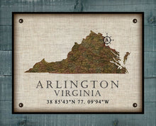 Load image into Gallery viewer, Arlington - Virginia map- Vintage Design - Board Mounted Canvas Print
