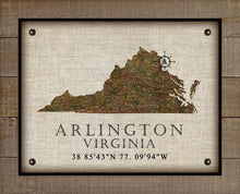 Load image into Gallery viewer, Arlington - Virginia map- Vintage Design - Board Mounted Canvas Print
