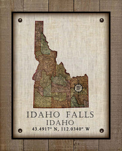 Idaho Falls Idaho Vintage Design - Board Mounted Canvas Print