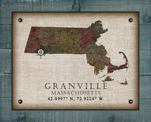 Load image into Gallery viewer, Granville Massachusetts Vintage Design Board Mounted Canvas Print
