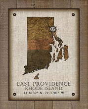 Load image into Gallery viewer, East Providence Rhode Island Vintage Design - Board Mounted Canvas Print
