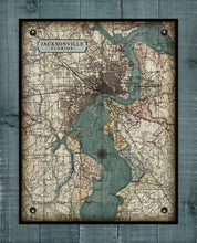 Load image into Gallery viewer, St Johns River - Jacksonville  - Vintage Map On 100% Natural Linen
