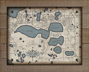 Mt Dora, Tavares & Lakes Map On 100% Linen