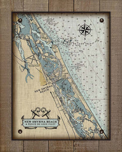 New Smyrna Beach And Ponce Inlet Nautical Chart On 100% Linen