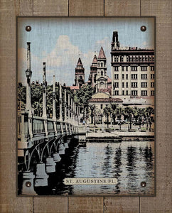 Bridge Of Lions, St Augustine Florida On 100% Linen