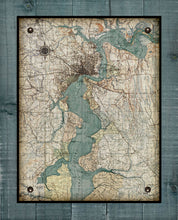 Load image into Gallery viewer, St Johns River - Jacksonville to Doctors Lake - Vintage Map On 100% Natural Linen

