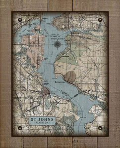 St Johns- St Johns River-Rivertown, Orangedale -Julington Creek, Switzerland,  Fleming Island - Board Mounted Canvas Print