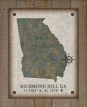 Load image into Gallery viewer, Richmond Hill Georgia Vintage Design (2) Board Mounted Canvas Print
