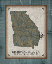 Load image into Gallery viewer, Richmond Hill Georgia Vintage Design (2) Board Mounted Canvas Print
