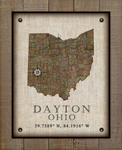 Load image into Gallery viewer, Dayton Ohio Vintage Design - Board Mounted Canvas Print
